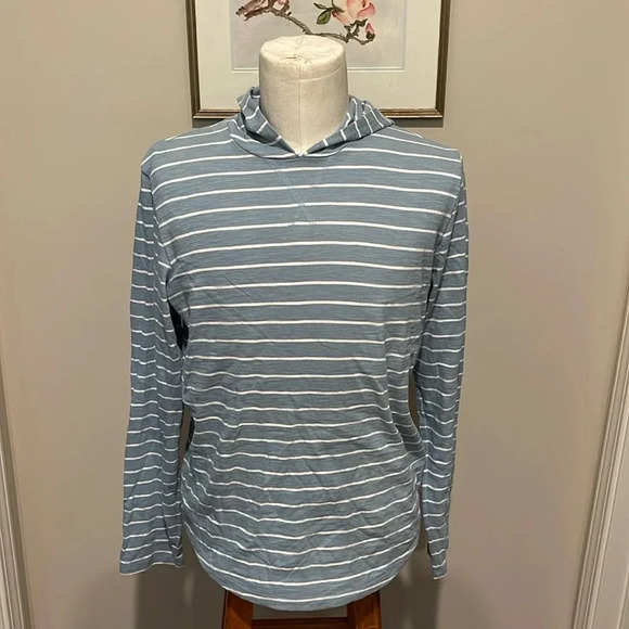 NWT!! VINCE - Boat Blue/Off White Hoodie - Size Small - Picture 1 of 9